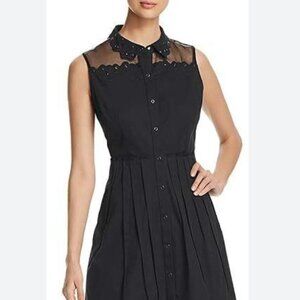 Elie Tahari Samiyah Grommet & Eyelet Dress Color Navy Size 14